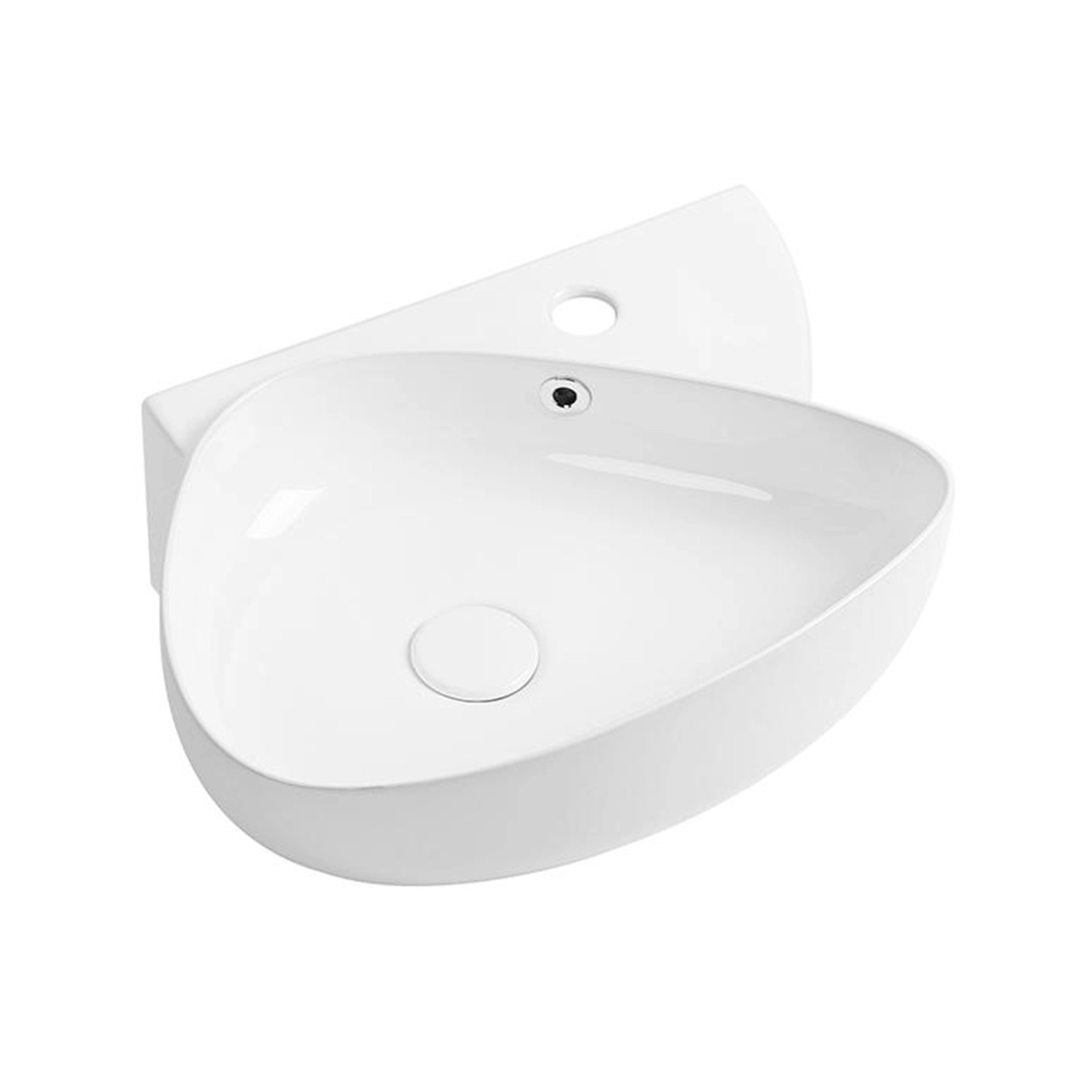 irregular shape sanitary ware white ceramic vessel sink, bathroom wash basin with overflow produced by meilong ceramics company